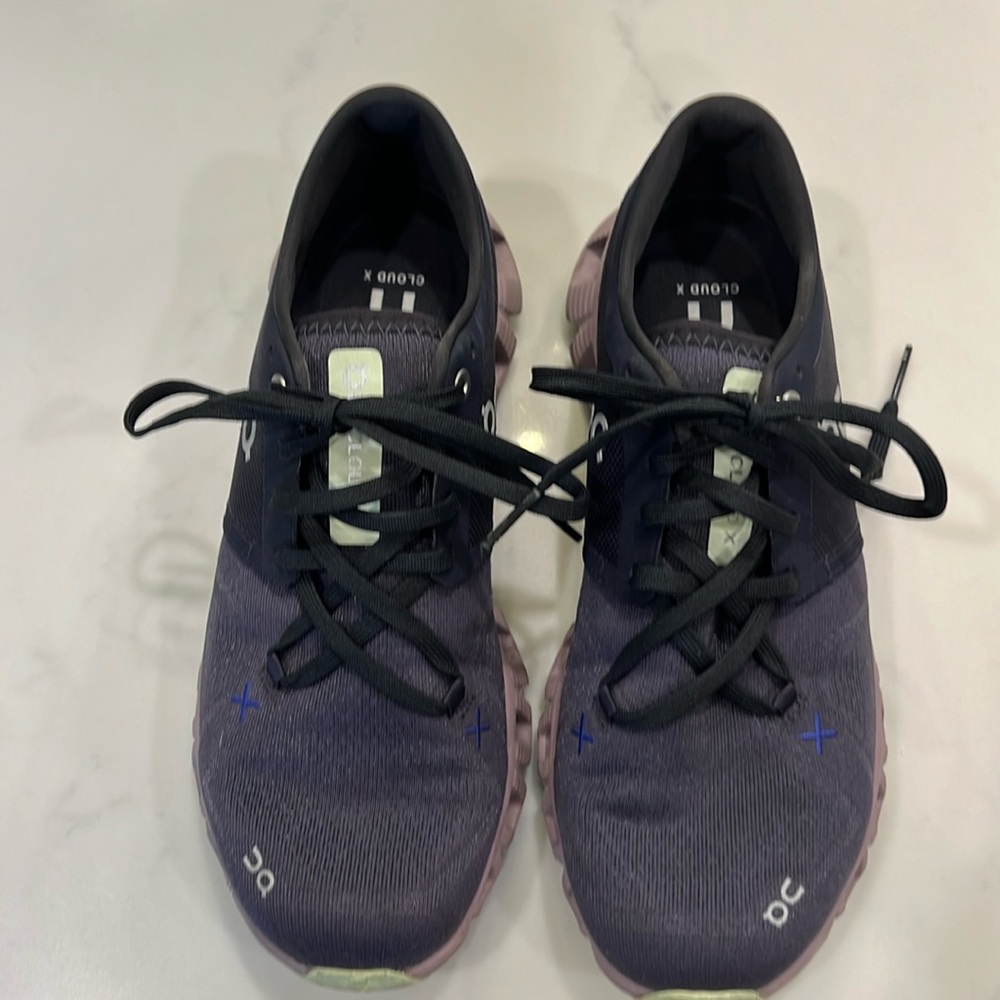 On Running Women's Athletic Shoes in Dark Purple and Black